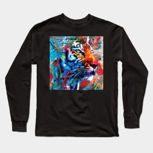 Tiger Colorful Portrait Long Sleeve T-Shirt